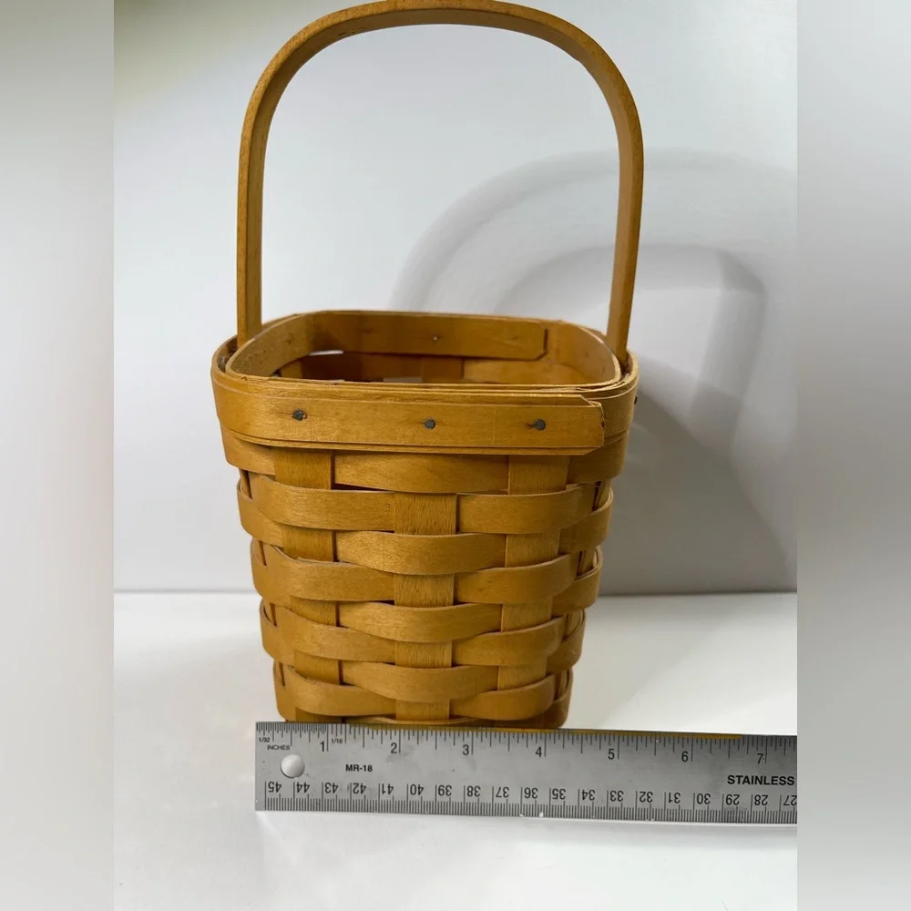 Vintage LONGABERGER Medium Peg Basket 1999 Rare Handwoven Signed Collectible EUC